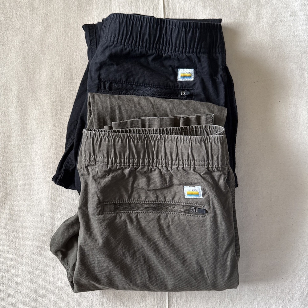 Vuori Ripstop Climber Pants Sz S Lot Of 2 Black/green Drawstring Stretch